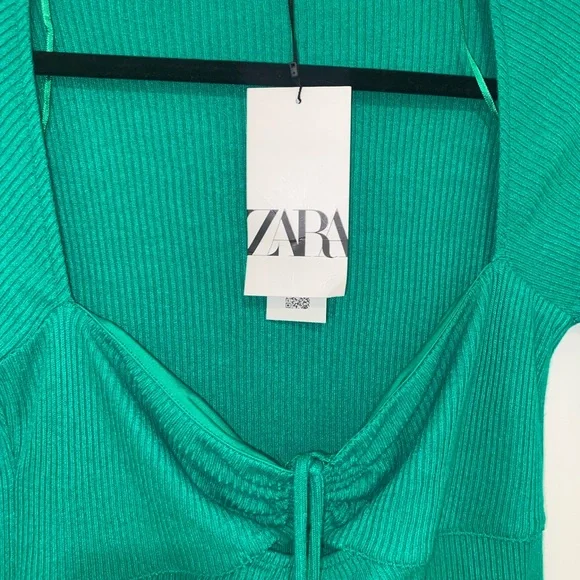 NWT ZARA knit green dress - Picture 2 of 9